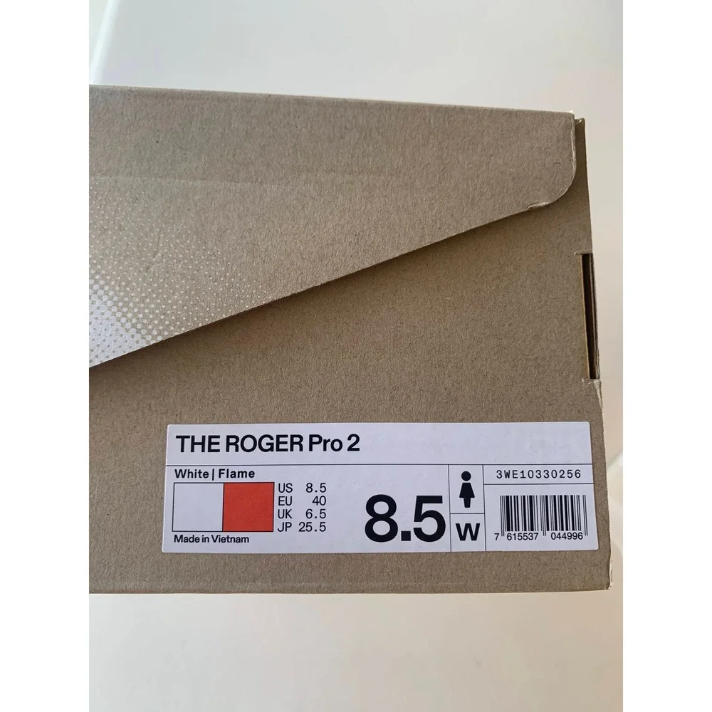 On Running Women's Roger Pro White Pink Orange Tennis Shoes